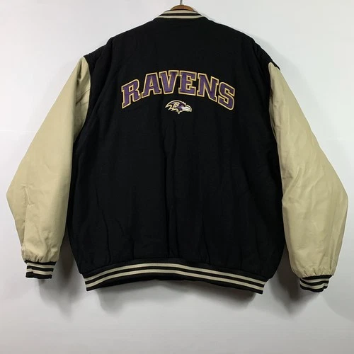 Logo Athletic Game Day Baltimore Ravens Wool Leather Varsity Jacket Vintage  - product listing photo