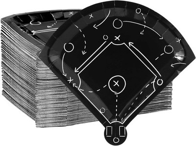 100 Pcs Baseball Plates 9'' Baseball Plates Party Supplies Formation Tactics