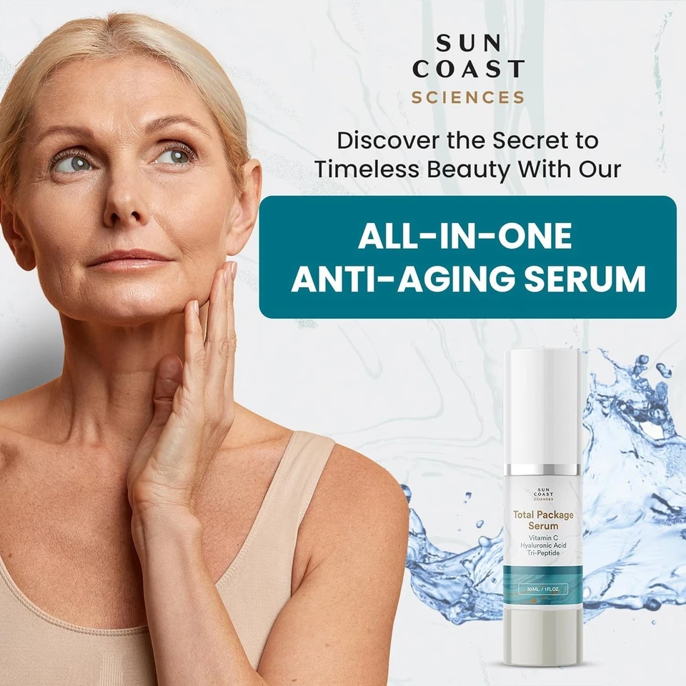 Sun Coast Science Total Package Serum, Vitamin C, Hyaluronic Acid, 1 Ounce - Image 2 of 4