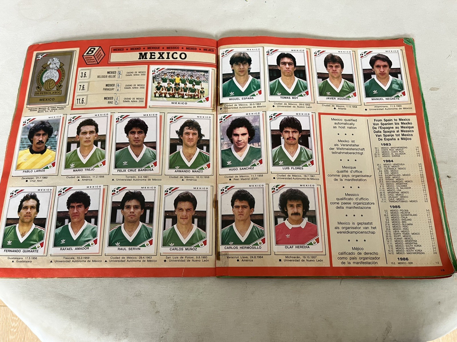 Panini  Mexico World Cup 1986 Football Sticker Album  complete all stickers