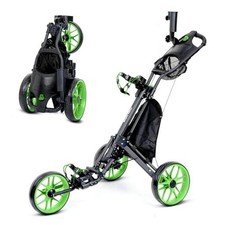 3 Wheel Golf Push Cart : Lightweight Compact Golf Walking Cart with Green