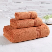 Egyptian Cotton 3-Piece Towel Set, Assorted Towels for Home Bathroom, Master ...