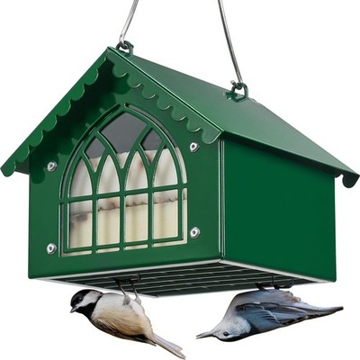 Double Upside Down Suet Feeder Squirrel Proof with Weatherproof Roof, All Metal