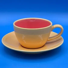 Lindt Stymeist COLORWAYS Yellow & Salmon Demitasse Cup & Saucer