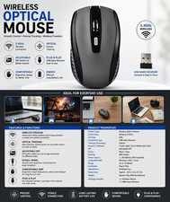 Wireless Optical Mouse Mice 2.4GHz USB Receiver For Laptop PC Computer DPI lot