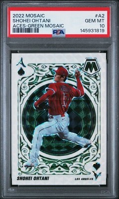2022 PANINI MOSAIC ACES #A2 SHOHEI OHTANI ACES-GREEN MOSAIC GEM