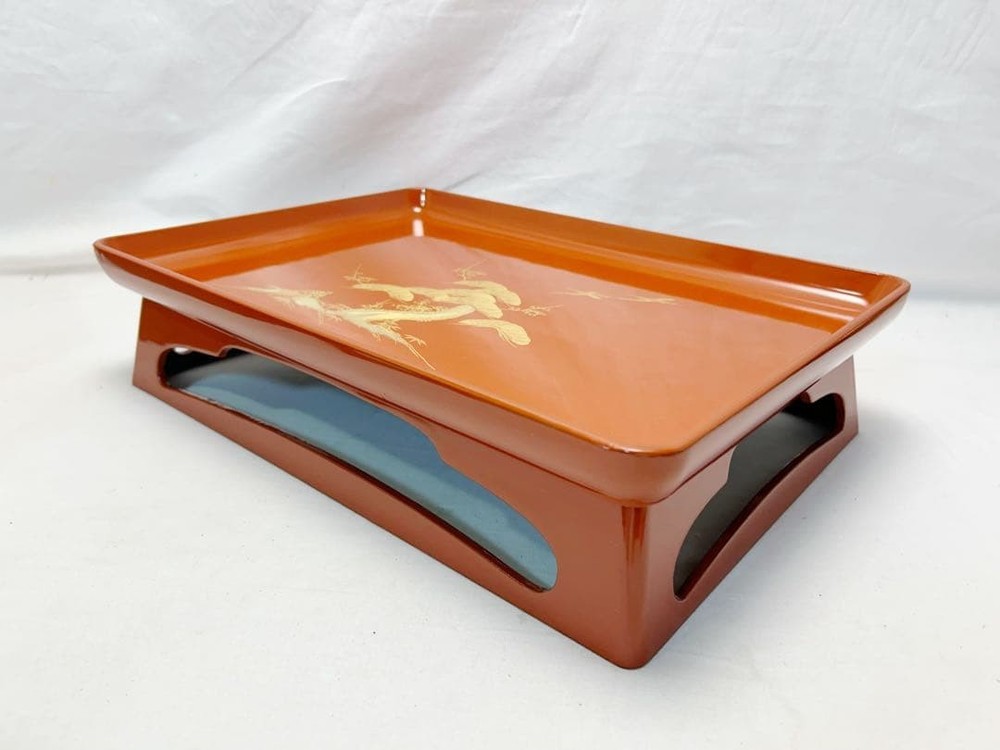 Jubako Bento Box Japanese Almost unused utensils Wooden vermilion lacquer Set of