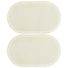 Basket Wood Bottom 10" x 6", Oval Wood Base Crochet Bag Shaper Wooden 2pcs