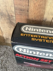VINTAGE NINTENDO ACTION SET CONSOLE WITH BOX GAME CONTROLLERS INCOMPLETE