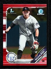 2019 Bowman Draft Chrome Red Refractor /5 Aaron Schunk #BDC-129