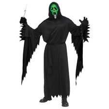 SCREAM Movie Aged Ghost Face Adult Fluorescent Official Costume w/Mask