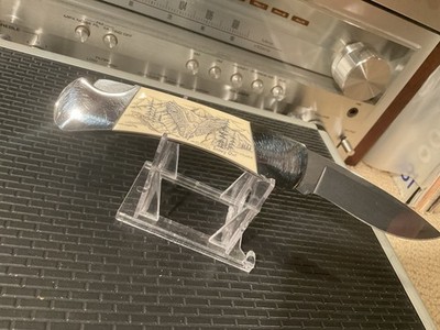 Buck 500 U SNOWY OWL  Scrimshaw Lock Back Knife, USA **MINT**