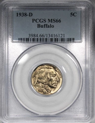 1938-D Buffalo Nickel PCGS MS66 Uncirculated Coin 5C