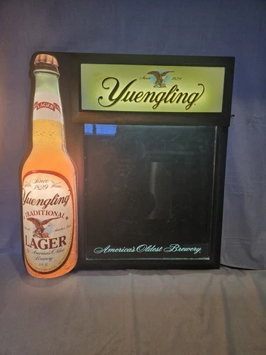 Vintage Yuengling Lager Lighted Beer Sign (DRY ERASE) Bar Decor, Man Cave 29x28"