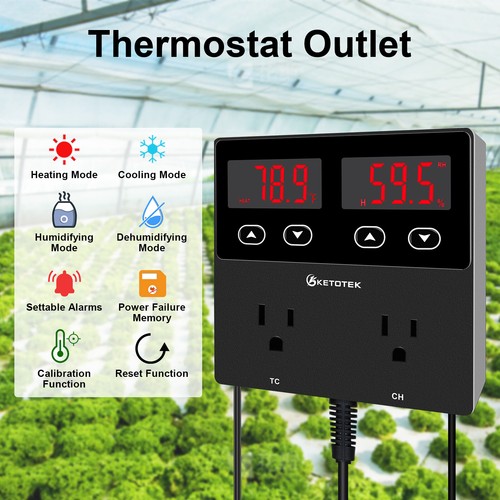 KT100pro Thermostat Hygrostat Socket Digital Temperature Control Humidity Socket - Picture 5 of 10