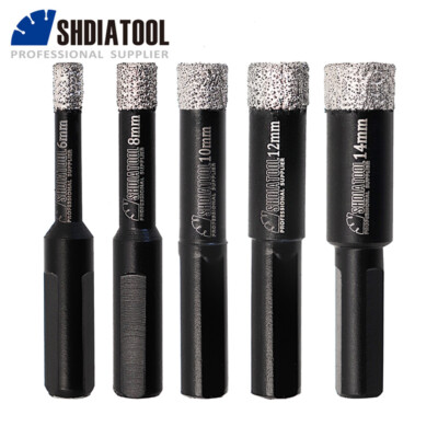 5pcs/set Dry Diamond Drill Bit Hole Saw Cutter Triangle Shank for Tile Granite