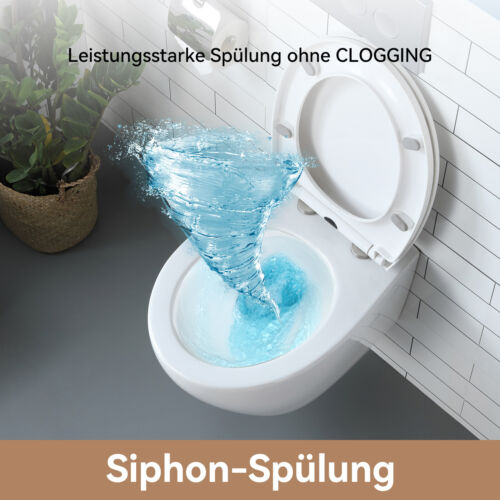 Bidet & Hänge WC Komplettset Spülrandlos Dusch Toilette mit Absenkautomatik Sitz - Bild 8 von 12