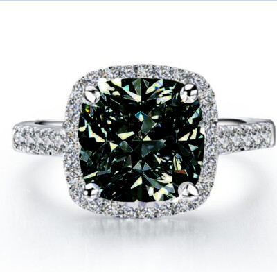 2.25 Ct Blue Moissanite Solitaire Diamond Engagement Ring 925 Sterling Silver