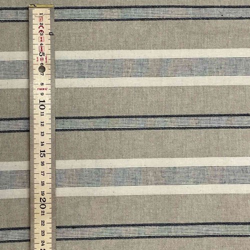 Double Width Princeton Stripe French Cotton Fabric Blue 280cm | Curtains Blinds - Picture 4 of 8