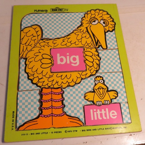 SESAME STREET Vintage 1973 Playskool Big Bird & Little Bird 13-Pc Kids Puzzle #4 - Picture 2 of 9