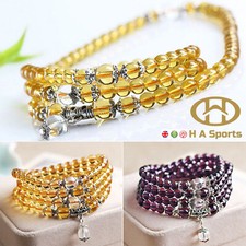108 Beads 6mm Crystal Buddhist Prayer Tibetan Mala Meditation Bracelet Necklace