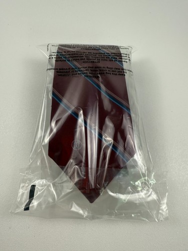 Halston III Men Striped Traditional Neck Tie Burgundy NWOT - Picture 6 of 6