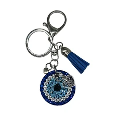 Bling Evil Eye / Mati / Third Eye keychain keyring made with Swarovski Crystals