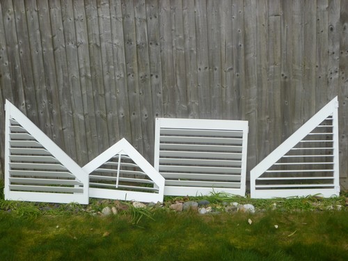 White gable end triangular upvc window & interior shutters W248 x H134cm Dorset - Picture 13 of 23