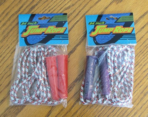 8 Children's Jump Ropes - 7 foot (84 inches) - plastic handles - Set 2 - Picture 2 of 3