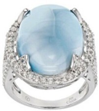Sterling Silver Semi Mount Ring Setting OV 20x15 mm Topaz 7