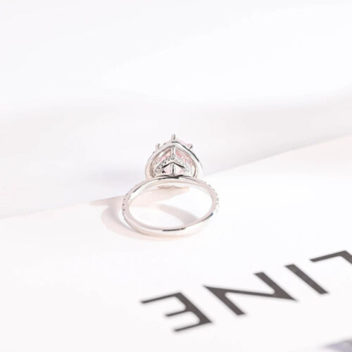 2.60Ct Heart IGI Lab Grown Fancy Vivid Pink Diamond Wedding Ring 14K White Gold - Picture 2 of 15