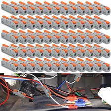 60pcs Quick Connect Lever Wire Connectors Compact Inline Splicing Terminals