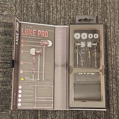Hype LUXE PRO Hands Free Earphones Bass Boosting Built-in MIC & Carrying Case