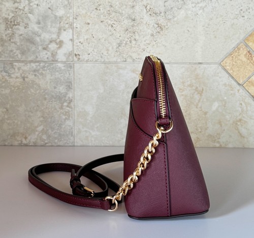 MICHAEL KORS JET SET TRAVEL MEDIUM DOME CROSSBODY SHOULDER BAG OXBLOOD - Picture 3 of 13