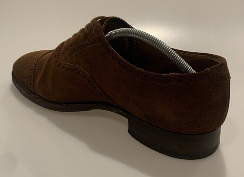 Mens Hackett Aldgate 2 Brown Suede Brogue Shoes UK 7.5 WEDDING WORK BANK VINTAGE - Picture 5 of 12