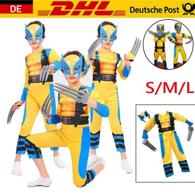 The Avengers Wolverine Kinder Kostüm+Maske Karneval Jungen Kostümparty Cosplay