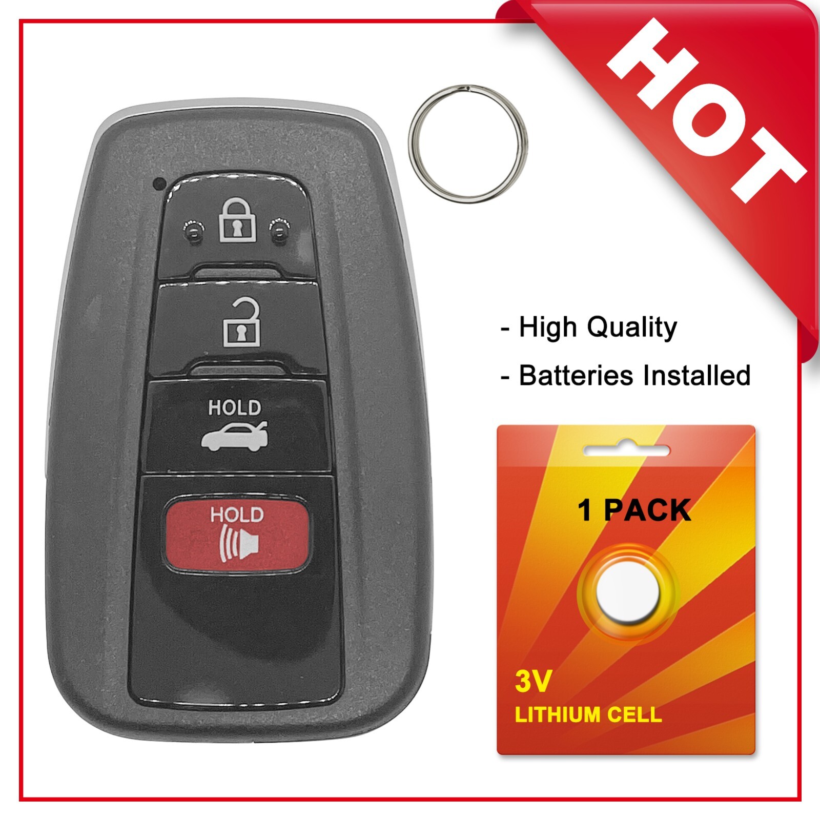 Smart Hybrid Yewong Smart Remote Replacement Proximity Key Fob For Toyota Camry 2018 2019 2020 2021 2022 HYQ14FBC 89904-06220 231451-0351 Board 314.3MHz 4 Buttons Toyota Camry Key Fob Cover - Foto 9