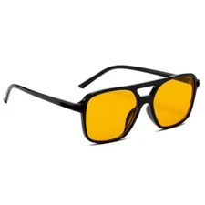 Large Oversized Men Women Trendy Yellow Lens Aviator Retro 70's Sunglasses