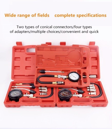 Compression Tester Pressure Gauge Kit Motor Auto Engine Cylinder Car Adapter - Picture 9 of 15