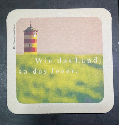 Friesisches Brauhaus zu Jever WIE DAS LAND  3.5 INCH SQUARE  BEER COASTER FARM