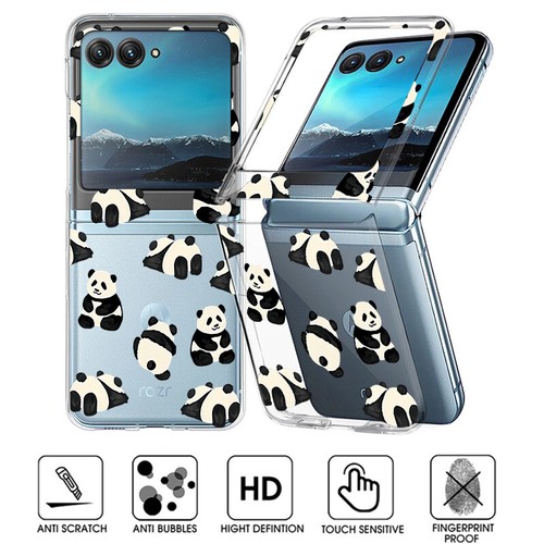 For Motorola Razr 50 40 Ultra Folding Shockproof Clear Case PC Hard Panda Cover - Picture 10 of 21