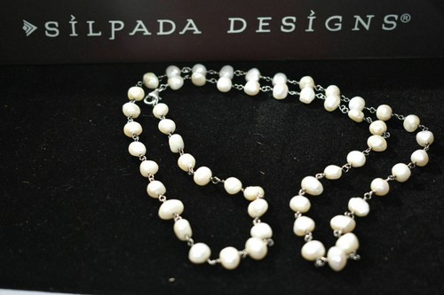 Silpada Freshwater Pearl Fresh Catch Necklace N1368 925 Sterling Silver - 第 1/12 張圖片