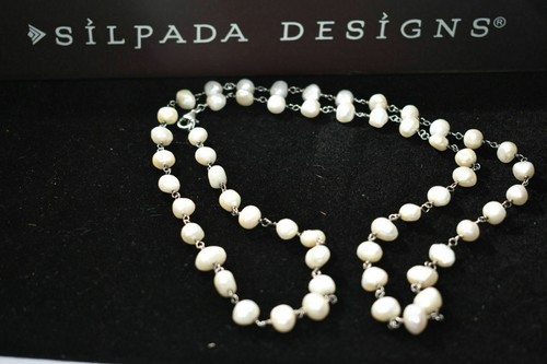 Silpada Freshwater Pearl Fresh Catch Necklace N1368 925 Sterling Silver  - 第 1/12 張圖片