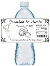 20 PERSONALIZED WEDDING BRIDAL SHOWER FAVORS WATER BOTTLE LABELS