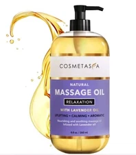 Lavender Relaxation Massage Oil 16.9oz w/Pump by Cosmetasa exp 8/26 paraben free