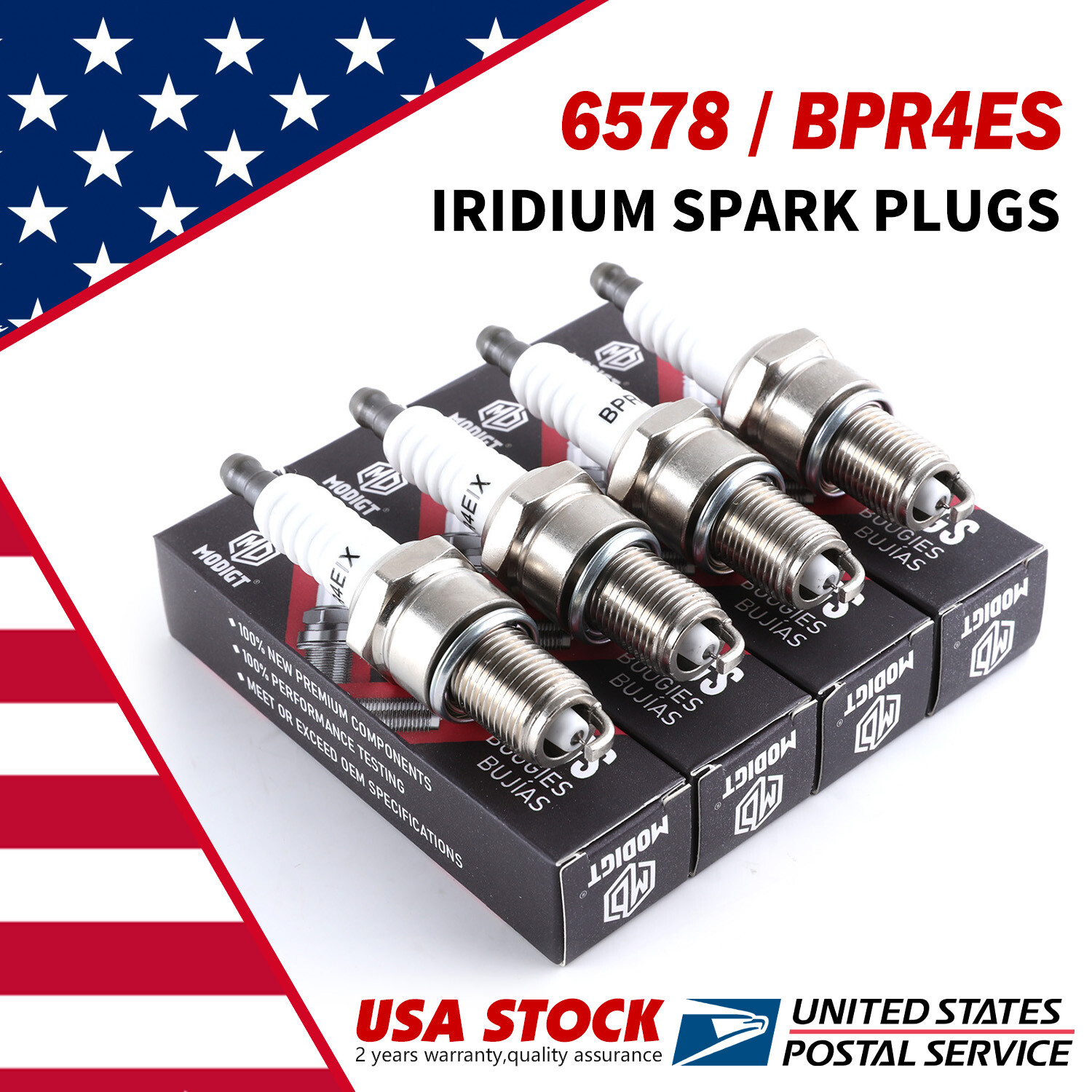 4Pcs GENUINE Fit NGK Iridium SPARK PLUGS BPR4ES 6578 M805853 SMALL ENGINE OEM