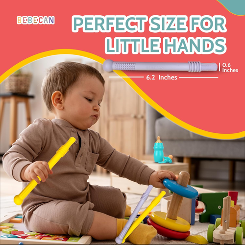 Teething Sticks for Babies 0-36 Months - Super Soft Silicone Teethers in 6 Vibra - Picture 8 of 12