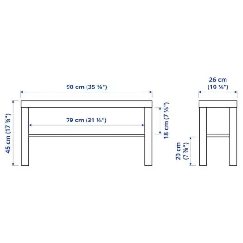 IKEA TV Bench - White Large Console Table Stand w/Extra Room For Wire Organizer - Picture 2 of 3
