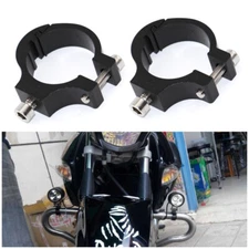 2X Motorcycle Scooter 21-35MM Handlebar Pipe Clamp Mount Headlamp Bracket Kit