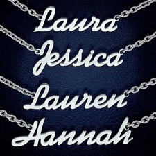 Sterling Silver Personalized Customized ANY NAME 925 Carrie Necklace Gift Box